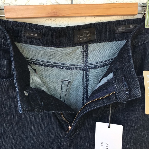 NWT Tailor Made Jeans | Brisbane High Rise Slim Straight | Dark Wash - Picture 6 of 15